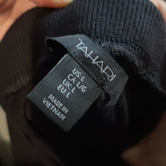 Tahari Lounge Black Flare Pants Size Large - Picture 6 of 9